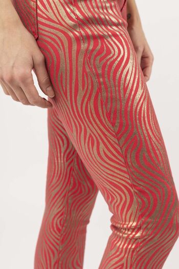 Pantalon imprimé rouge - Solène 4