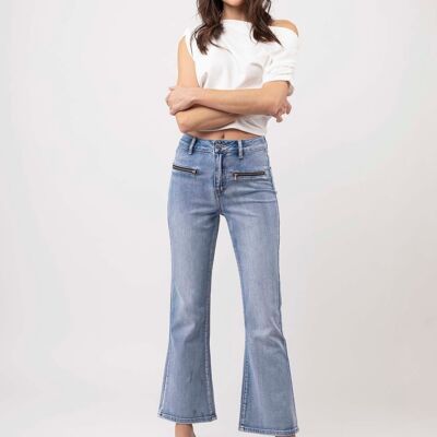 Jeans a zampa con dettaglio zip frontale - Dolly
