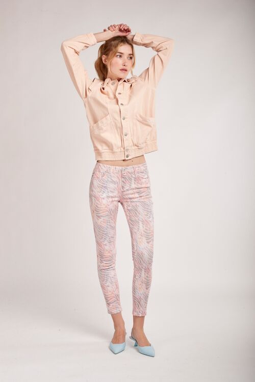 Pantalon imprimé vague rose - Christine