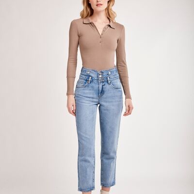 Taillierte Jeans mit hohem Bund – Marina