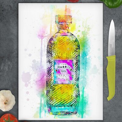 Brightly Coloured Famous Scottish Gin Bottle  Glass Chopping Board, Worktop Saver, Pan Stand, Gin  Chopping Board, Gin Lovers Gift, Made in Scotland
