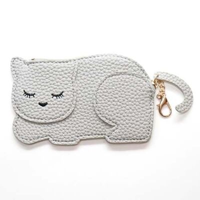 Cat Katie coin purse - The elegant gray kitten