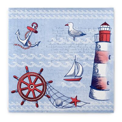 Napkin sea breeze in blue from Linclass® Airlaid 40 x 40 cm, 50 pieces