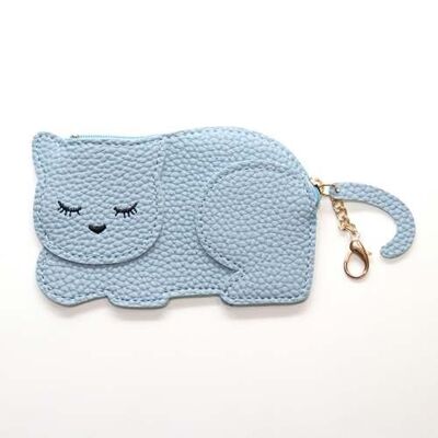 Katie Cat coin purse - The elegant kitten Blue