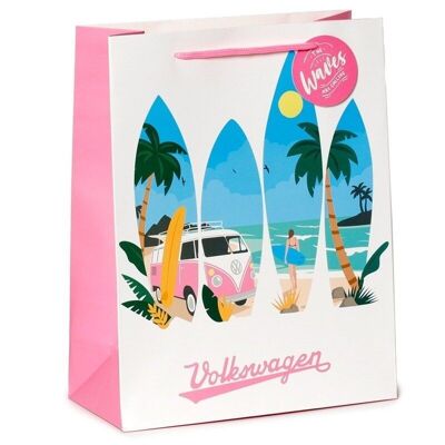 Volkswagen VW T1 Camper Bus Waves are Calling Gift Bag Large