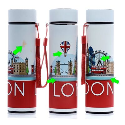 SECONDS London Icons Termómetro digital para frío y calor Botella