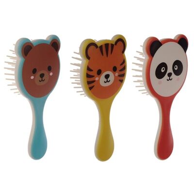Adoramals - Spazzola per capelli a forma di tigre, orso e panda