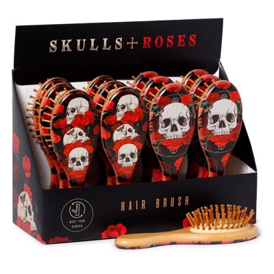 Brosse à cheveux Skulls and Roses 100% bambou