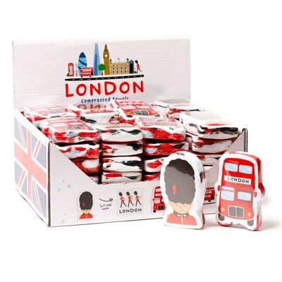 Komprimiertes Reisehandtuch „London Icons“.