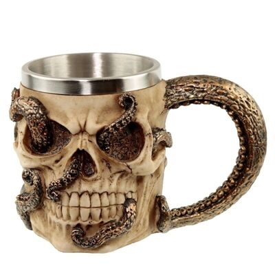 Decorative Bronze Octopus Skull Tankard