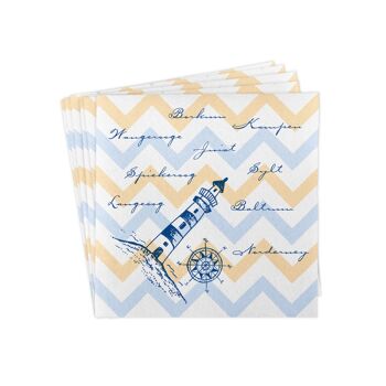 Serviette Maritime en bleu de Linclass® Airlaid 40 x 40 cm, 50 pièces 3