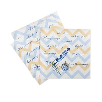 Serviette Maritime en bleu de Linclass® Airlaid 40 x 40 cm, 50 pièces 2