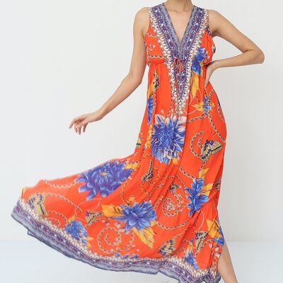 Long printed dress - 5012