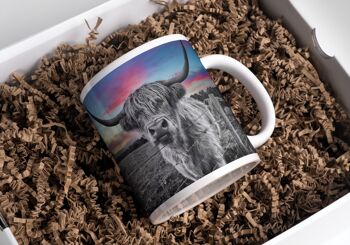 Tasse en céramique de café de thé de vache Highland aux couleurs vives, tasse de vache Highland, tasse écossaise, vaches Highland, cadeau écossais