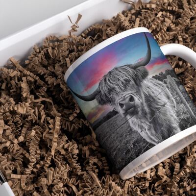 Brightly Coloured Highland Cow Tea Coffee Ceramic Mug, Highland Cow Mug, Scottish Mug, Highland Cows, Scottish Gift