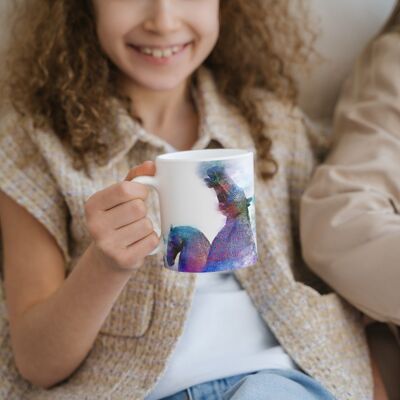 Brightly Coloured Kelpies Tea Coffee Ceramic Mug, Kelpies Falkirk Mug, Scottish Mug, Kelpies Falkirk, Scottish Gift, Kelpies Gift