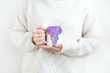 Tasse en céramique de café de thé d'éléphant de Mandala aux couleurs vives, tasse de Mandala, tasse d'éléphant, amoureux d'éléphant, cadeau d'éléphant, cadeau de Noel 2