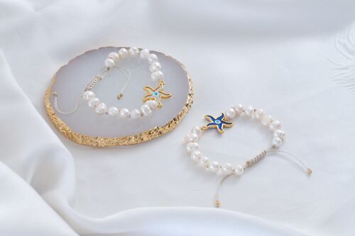 Baroque pearl bracelets with starfish detail