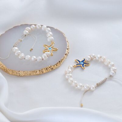 Bracciali di perle barocche con dettaglio di stelle marine