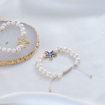 Bracelets de perles baroques avec détail étoile de mer