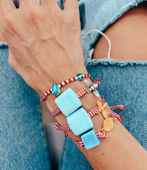 Blue bead March bracelets