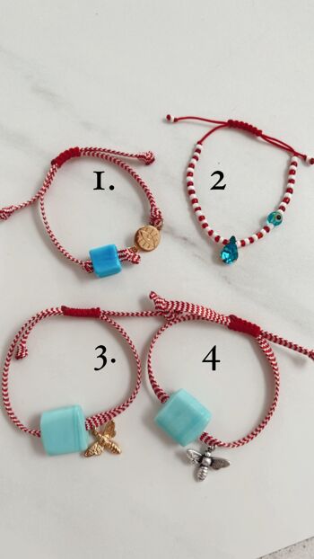 Bracelets mars perles bleues 2