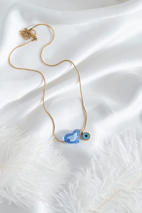 Blue heart necklace