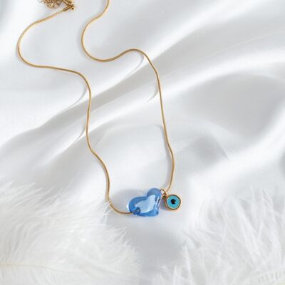 Collana cuore blu