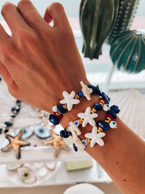 Blue summer starfish bracelets