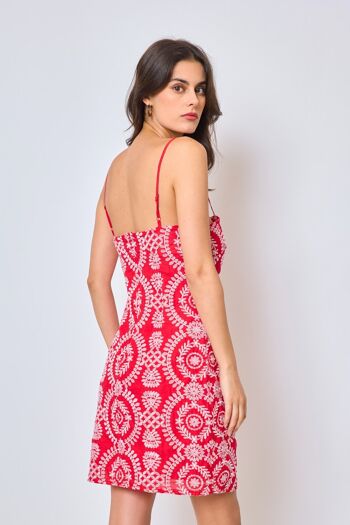 Robe brodée bretelles - 3039 3