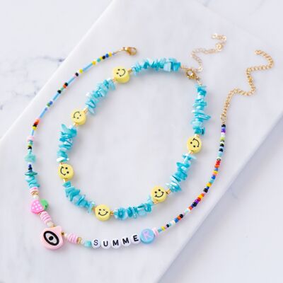 Collier d'été smiley mignon