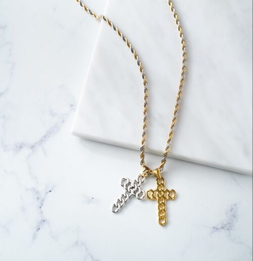 Double cross necklace