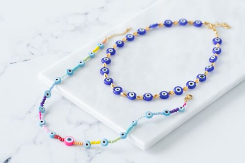 Evil eye rainbow necklaces