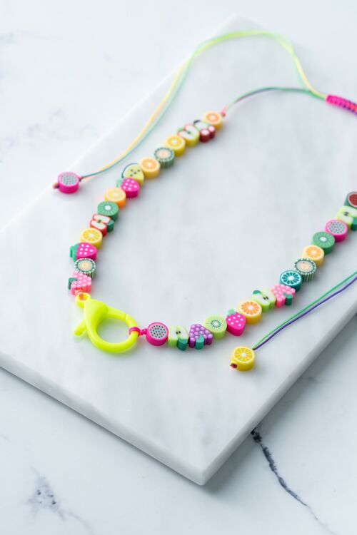 Fruit necklace with padlock