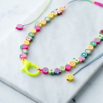 Fruit necklace with padlock