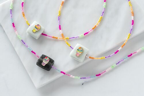 Ice cream rainbow necklace