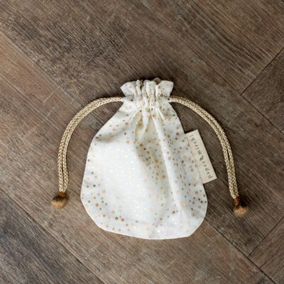 Fabric Gift Bags Double Drawstring -  Vanilla Confetti (Small)