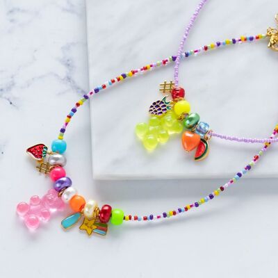 Large teddy bear candy necklace