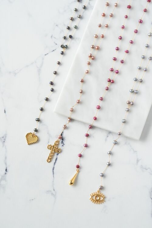 Lariat rosario with pendants