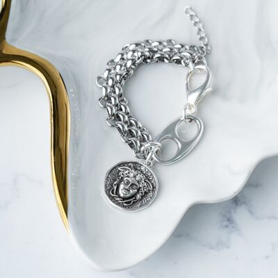 Medusa silver bracelet