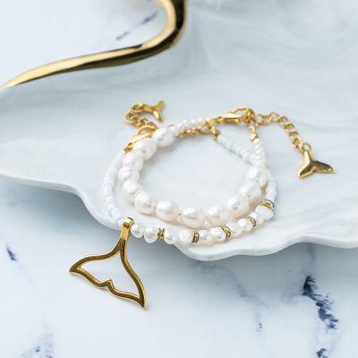 Mermaid tail pearl bracelets