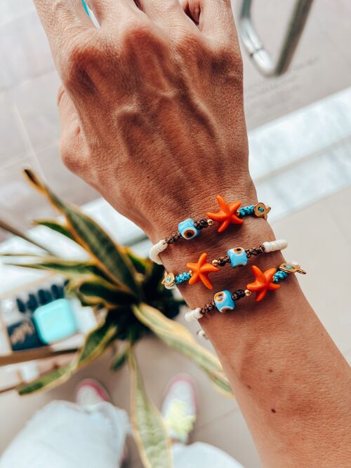 Orange summer starfish bracelets