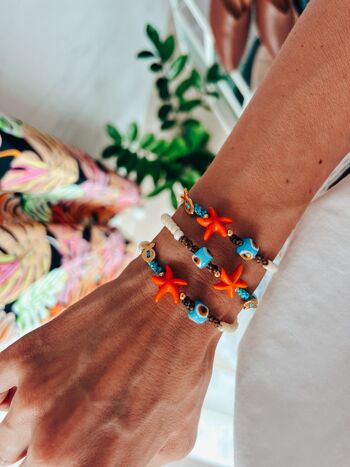 Bracelets étoile de mer d'été orange 2