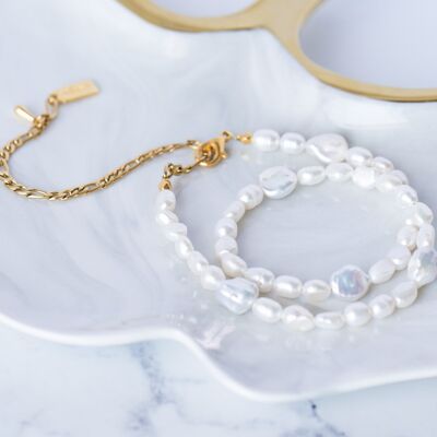 Pearl double anklet and necklace