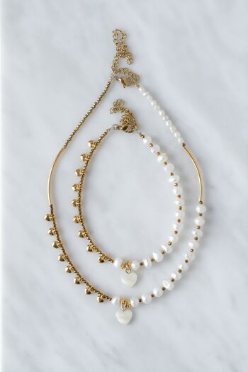 Collier de perles avec coeur filntisi et perles d'hématite 3