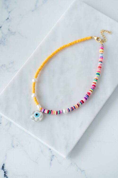 Protection evil eye with rainbow beads