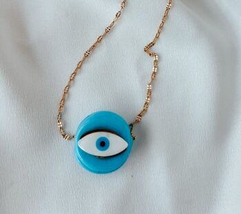 Perle bleue ronde de protection avec filntisi mauvais œil 2