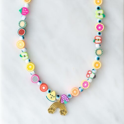 Rainbow fruit necklace