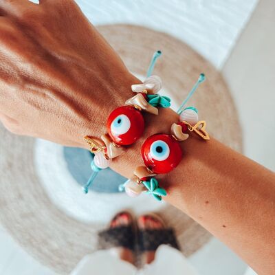 Red eye summer starfish bracelets
