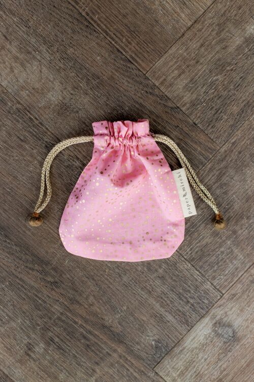 Fabric Gift Bags Double Drawstring -  Marshmallow Confetti (Small)
